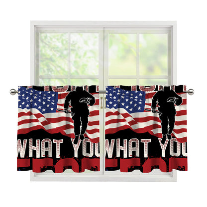 Firefighter I Fight What You Fear Print Tier Curtains