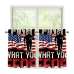 Firefighter I Fight What You Fear Print Tier Curtains