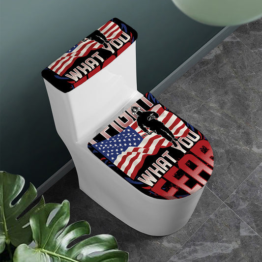 Firefighter I Fight What You Fear Print Toilet Lid And Tank Cover Set