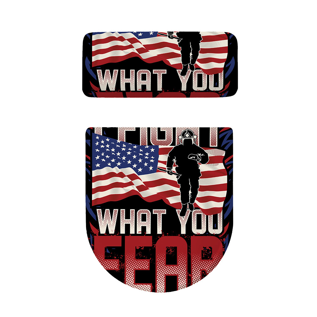 Firefighter I Fight What You Fear Print Toilet Lid And Tank Cover Set