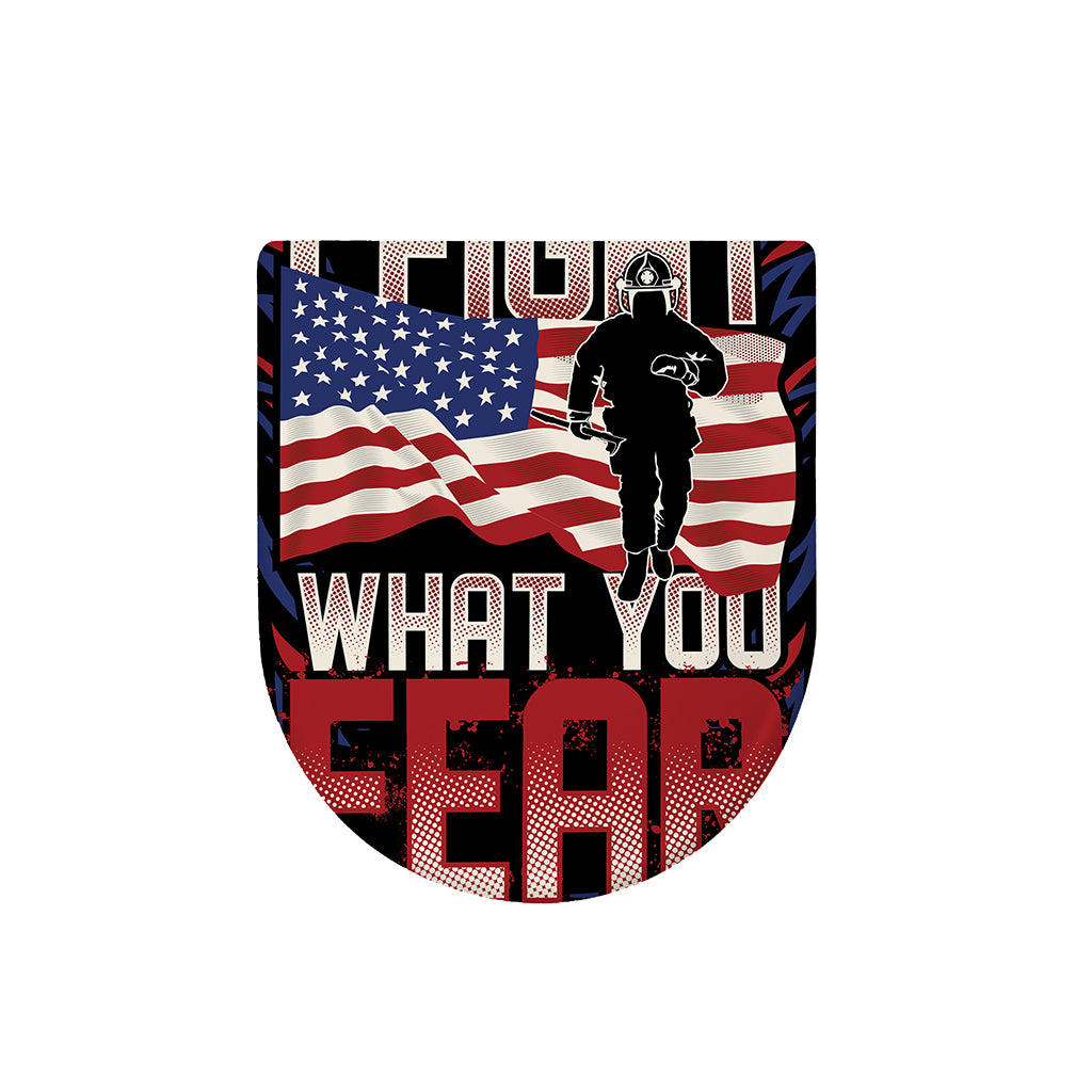 Firefighter I Fight What You Fear Print Toilet Lid Cover