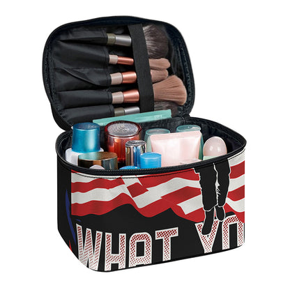 Firefighter I Fight What You Fear Print Travel Makeup Bag
