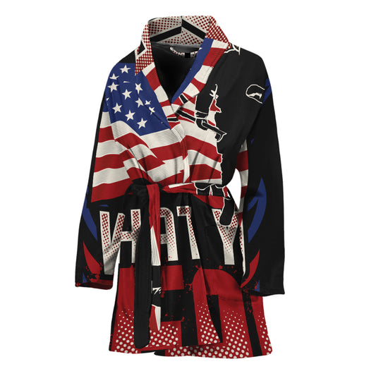 Firefighter I Fight What You Fear Print Women's Bathrobe