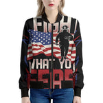 Firefighter I Fight What You Fear Print Women's Bomber Jacket