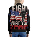 Firefighter I Fight What You Fear Print Women's Bomber Jacket
