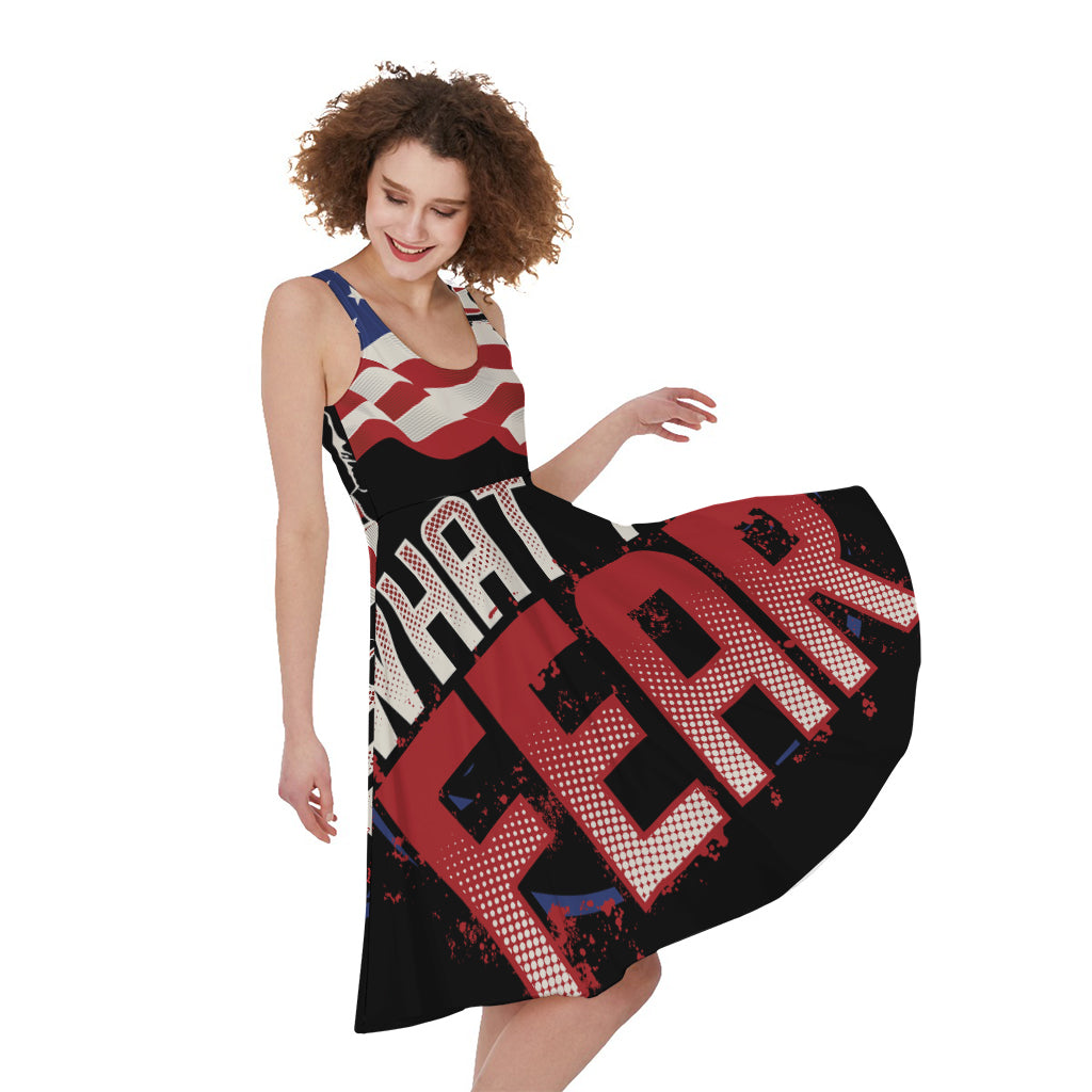 Firefighter I Fight What You Fear Print Women's Sleeveless Dress