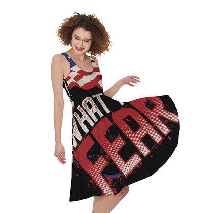 Firefighter I Fight What You Fear Print Women's Sleeveless Dress