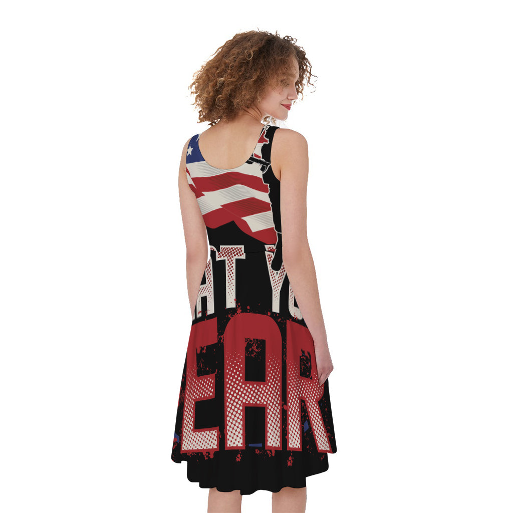 Firefighter I Fight What You Fear Print Women's Sleeveless Dress