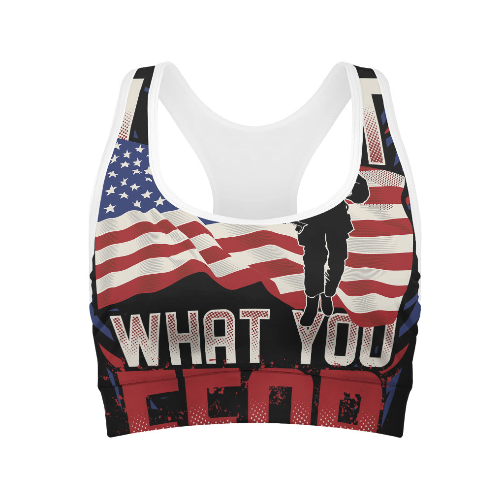 Firefighter I Fight What You Fear Print Women's Sports Bra