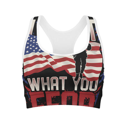 Firefighter I Fight What You Fear Print Women's Sports Bra