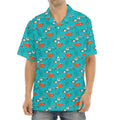 Fish And Jellyfish Pattern Print Aloha Shirt