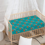 Fish And Jellyfish Pattern Print Baby Crib Sheet