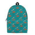 Fish And Jellyfish Pattern Print School Backpack