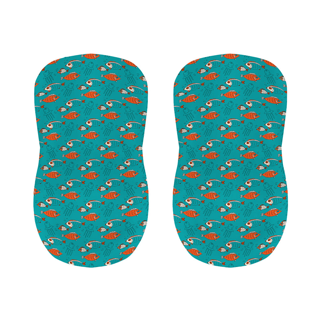 Fish And Jellyfish Pattern Print Bar Stool Covers