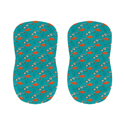 Fish And Jellyfish Pattern Print Bar Stool Covers