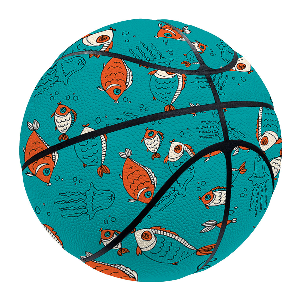 Fish And Jellyfish Pattern Print Basketball
