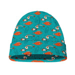 Fish And Jellyfish Pattern Print Beanie