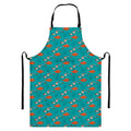 Fish And Jellyfish Pattern Print Bib Apron With Pocket