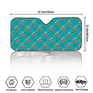 Fish And Jellyfish Pattern Print Car Windshield Sun Shade