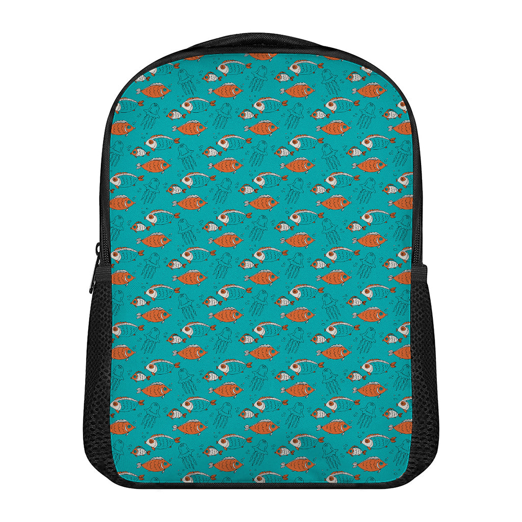 Fish And Jellyfish Pattern Print Casual Backpack