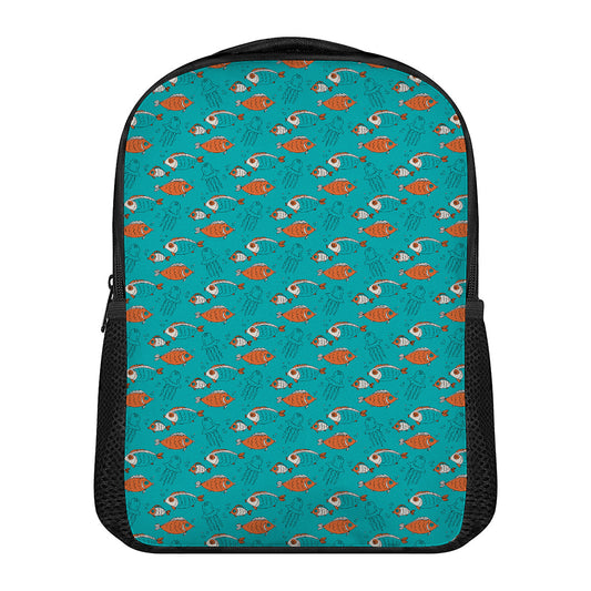 Fish And Jellyfish Pattern Print Casual Backpack
