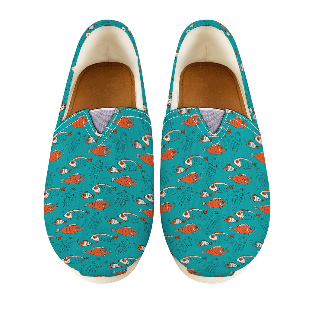Fish And Jellyfish Pattern Print Casual Shoes
