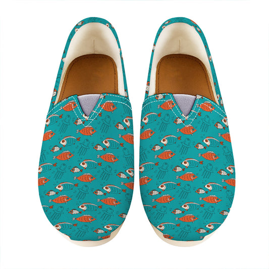 Fish And Jellyfish Pattern Print Casual Shoes