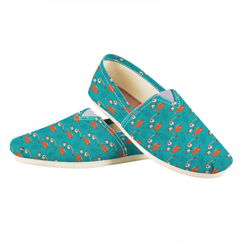 Fish And Jellyfish Pattern Print Casual Shoes