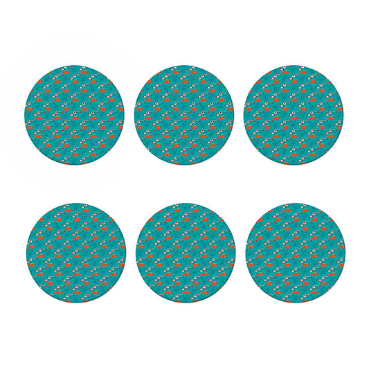 Fish And Jellyfish Pattern Print Coaster Set