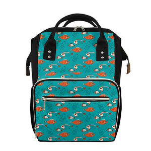 Fish And Jellyfish Pattern Print Diaper Bag