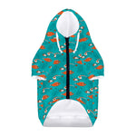 Fish And Jellyfish Pattern Print Dog Zip Up Hoodie