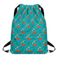 Fish And Jellyfish Pattern Print Drawstring Backpack