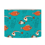 Fish And Jellyfish Pattern Print Drum Lamp Shade