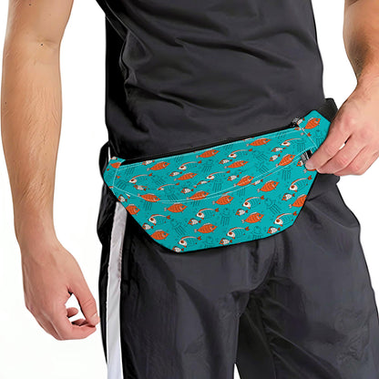 Fish And Jellyfish Pattern Print Fanny Pack