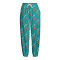 Fish And Jellyfish Pattern Print Fleece Lined Knit Pants