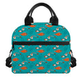 Fish And Jellyfish Pattern Print Insulated Lunch Bag