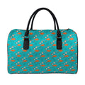 Fish And Jellyfish Pattern Print Leather Duffel Bag