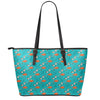 Fish And Jellyfish Pattern Print Leather Tote Bag