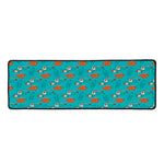 Fish And Jellyfish Pattern Print Long Kitchen Mat