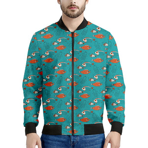 Fish And Jellyfish Pattern Print Men's Bomber Jacket