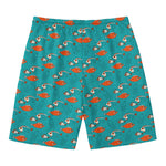 Fish And Jellyfish Pattern Print Men's Swim Trunks