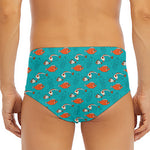 Fish And Jellyfish Pattern Print Men's Triangle Swim Briefs