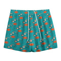 Fish And Jellyfish Pattern Print Mesh Shorts