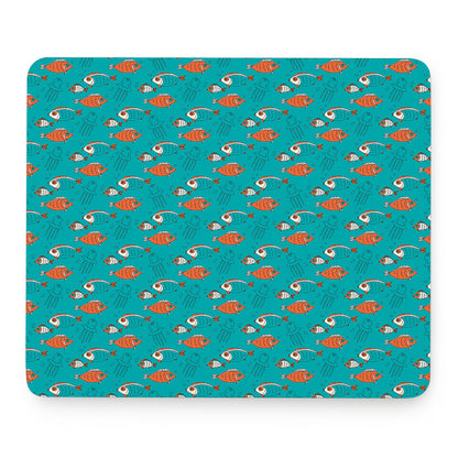 Fish And Jellyfish Pattern Print Mouse Pad