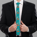 Fish And Jellyfish Pattern Print Necktie