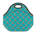 Fish And Jellyfish Pattern Print Neoprene Lunch Bag