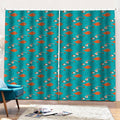 Fish And Jellyfish Pattern Print Pencil Pleat Curtains