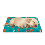 Fish And Jellyfish Pattern Print Pet Cooling Mat Cover