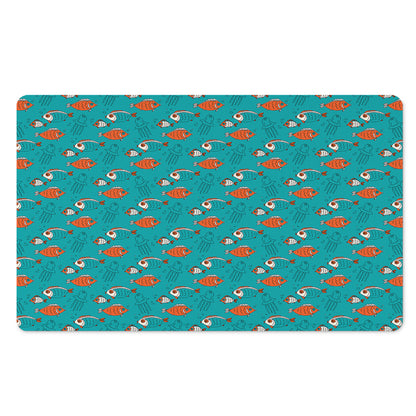 Fish And Jellyfish Pattern Print Polyester Doormat
