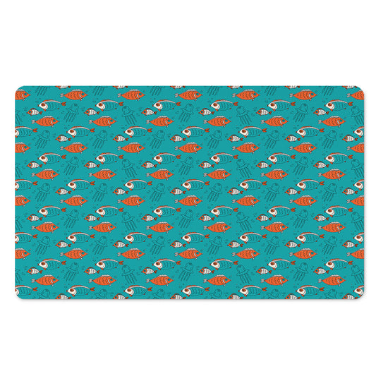 Fish And Jellyfish Pattern Print Polyester Doormat